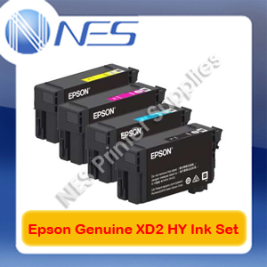 Epson Genuine UltraChrome XD2 BK(80ml) & C/M/Y(50ml) HY Ink Set ->T3160/T5160